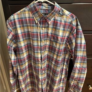 Jos. A. Bank Red and Blue Plaid Casual Shirt